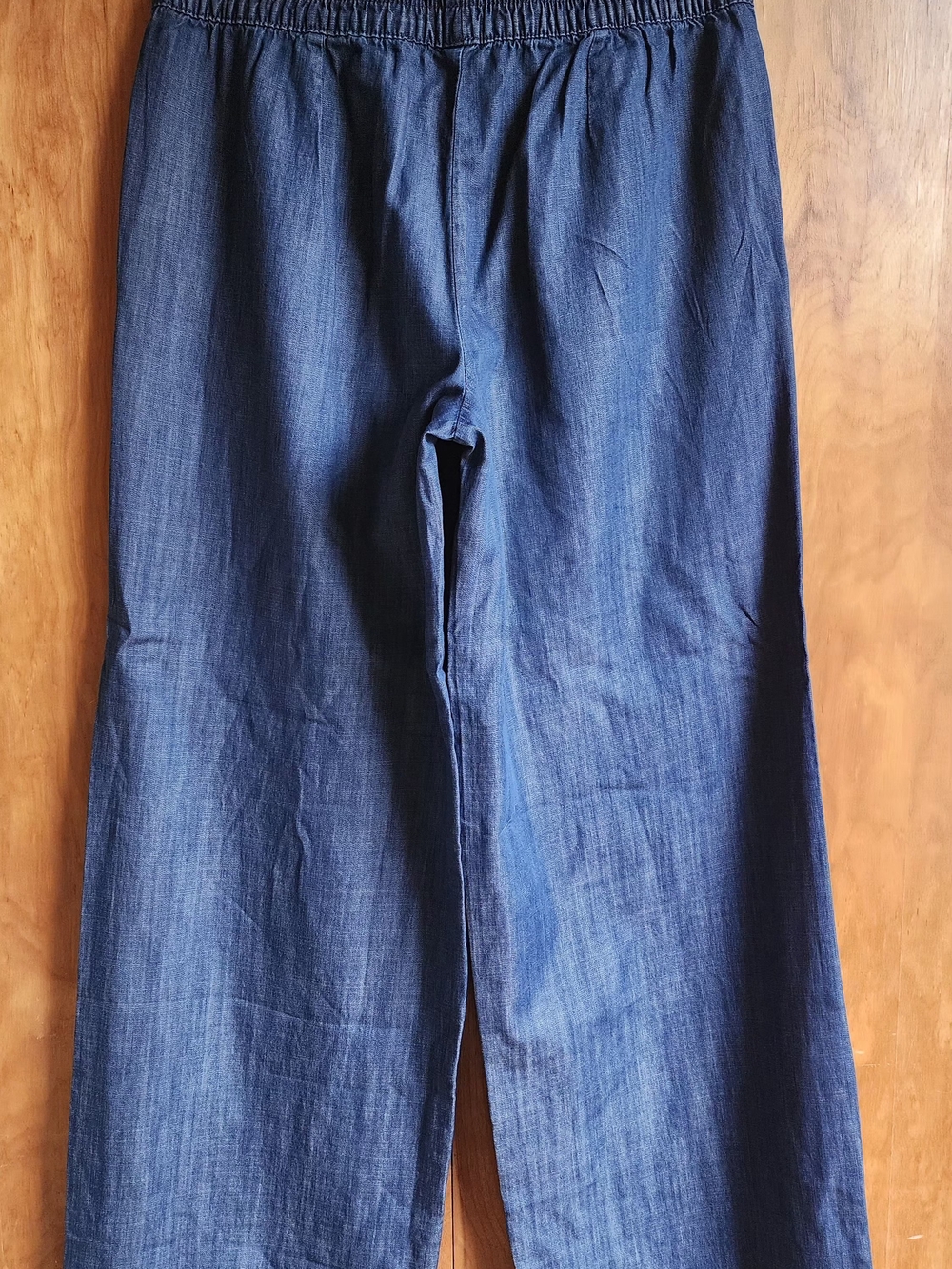 Wide-Leg Denim-Style Pull-On Pants - Blue - Picture 5 of 5